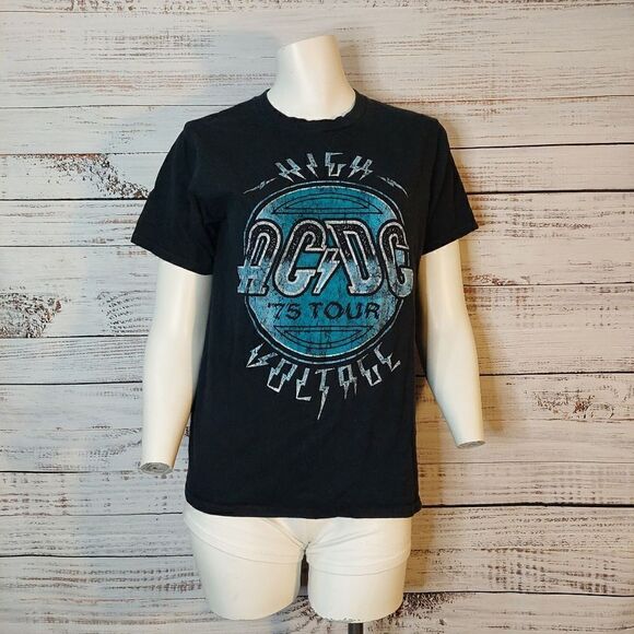 Woman's AC/DC Graphic Short Sleeve Black Tee Shirt - Picture 2 of 7
